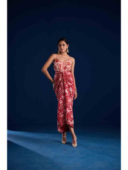 Aapro Label - Zeria Draped Skirt With Top - Multi-Color