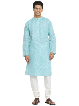 Fabindia - Linen Blend Printed Long Kurta