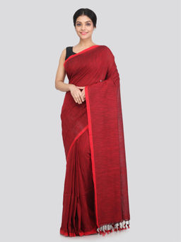 PinkLoom - Women's Cotton Saree With Unstitched Blouse Piece