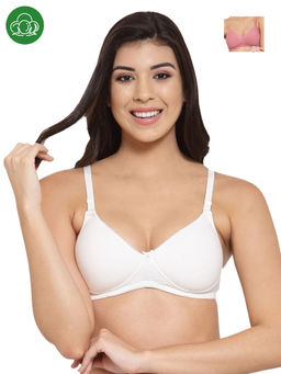 Inner Sense - Organic Cotton Antimicrobal Padded t-shirt Bra Multi-Color (Pack of 2)