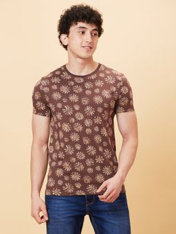 Being Human - Brown T-Shirt Half Sleeves Crew Neck