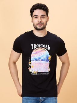 Being Human - Black T-Shirt Half Sleeves Crew Neck