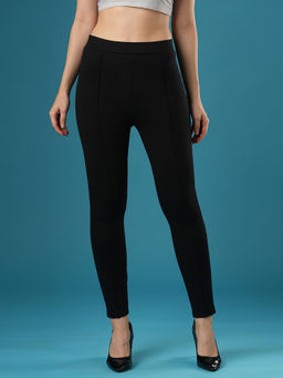 Globus - Women Black Mid Rise Stretchable Skinny Fit Workwear Trousers