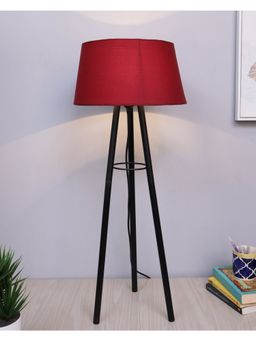 Homesake - Metal Tripod Table Lamp Red Shade