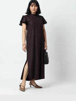 LOMA - Brown The Cocoa Frill Sleeve Dress