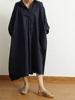 LOMA - Navy Blue Effortless Volume Dress