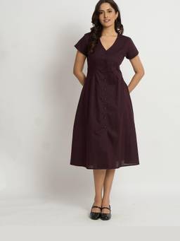 LOMA - Purple The Plum Cinched Dress