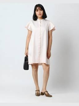 LOMA - Petal Pink Flutter Sleeve Dress