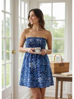 That Romeo - Blue Floral Mini Dress