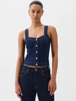 GAP - Women Blue Sweetheart Slim Fit Top