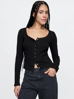 GAP - Women Black Slim Fit Top