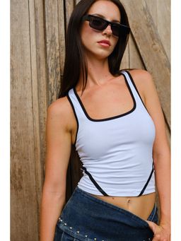 Bonkers Corner - Women Soft Blueite Outline Tank Top