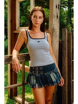 Bonkers Corner - Women Heather Grey Outline Tank Top