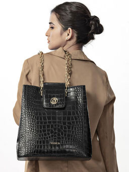 SENNES - Black Elegante Tote Bag (L)