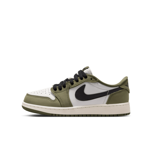 Air Jordan 1 Retro Low 'Medium Olive and Summit White' - Older Kids' Shoes