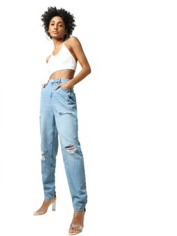 ONLY - Women Patterned Blue Jeans