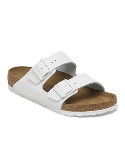 Birkenstock - Arizona Unisex White Natural Leather Two Strap Sandals
