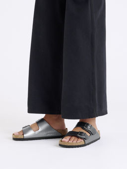 Birkenstock - Arizona Women Grey Birko-Flor Two Strap Sandals