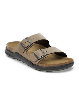 Birkenstock - Arizona Crosstown Men Beige Waxy Leather Two Strap Sandals