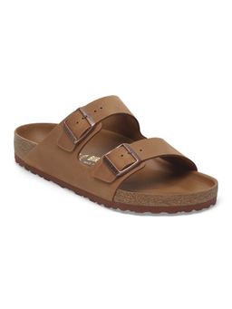 Birkenstock - Arizona Unisex Brown Natural Leather Oiled Two Strap Sandals