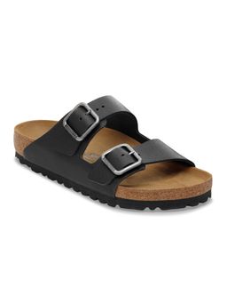 Birkenstock - Arizona Wire Buckle Men Black Natural Leather Two Strap Sandals