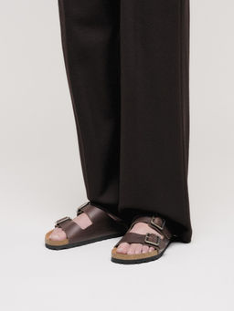 Birkenstock - Arizona Wire Buckle Men Brown Natural Leather Two Strap Sandals