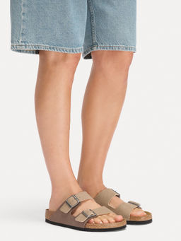 Birkenstock - Arizona Men Beige Synthetics Two Strap Sandals