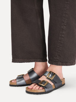 Birkenstock - Sydney Cushion Buckle Women Black Birko-Flor Two Strap Sandals