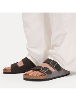 Birkenstock - Arizona Men Grey Synthetics Two Strap Sandals
