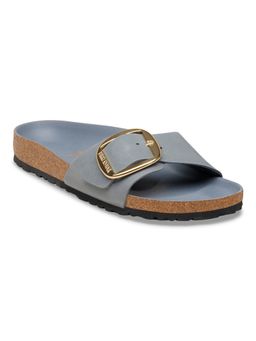 Birkenstock - Madrid Big Buckle Women Grey Natural Leather Oiled One Strap Sandals