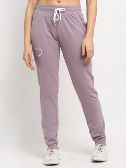 Club York - Women Lavender Solid Straight-Fit Joggers