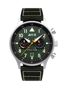 AVI-8 - Hawker Hurricane Date Dual Time Quartz Dial Color Green Men Wtach - AV-4088-02