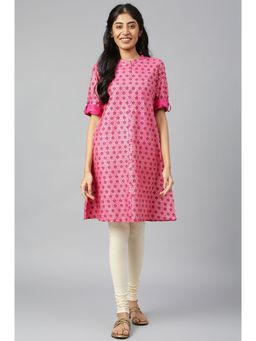 Aurelia - Pink Cotton A Line Dress
