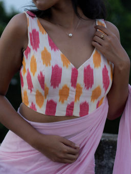 I LOVE SAREES - Beach Fair V-Neck Sleeveless Blouse