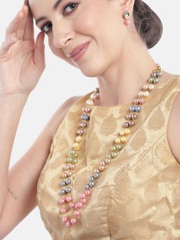 Gahan - Multi-Color Gold-Plated Pearl-Studded Layered Jewellery Set