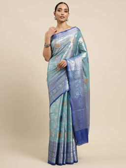 Mimosa - Womens Kanjivaram Art Silk Saree with Unstiched Blouse (5645-10261-TD-AN-RB)
