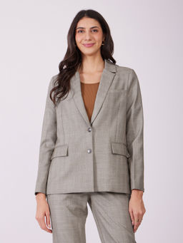 FableStreet - Beige Single Breasted Blazer