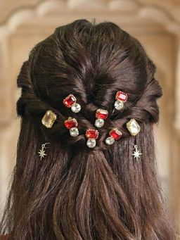 Hair Drama Co. - Multi-Color Crystal Pins (Pack of 6)