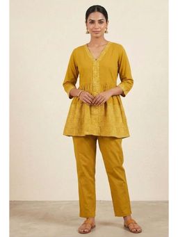 Gahan - Womens Mustard Printed Pure Cotton Co-Ord Set