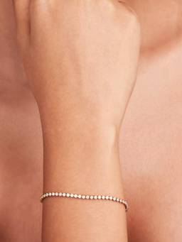 ELRA - 18K Gold Plated Sparkle Tennis Bracelet Stainless Steel Waterproof & Anti-Tarnish