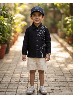 Tilsim by Sagarika Mehrotra - Black Noir Wave Shirt
