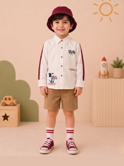 Tilsim by Sagarika Mehrotra - Beige Mickey Racer Shirt