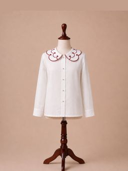 Tilsim by Sagarika Mehrotra - White Cherry Hearts Collar Shirt