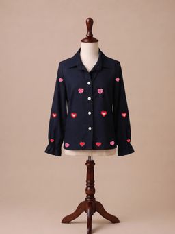 Tilsim by Sagarika Mehrotra - Navy Blue Midnight Hearts Shirt