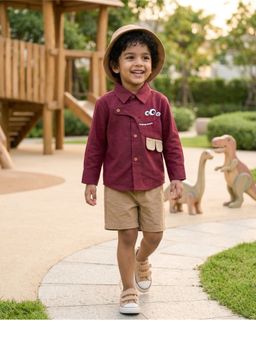 Tilsim by Sagarika Mehrotra - Maroon Monster Smile Shirt