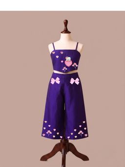 Tilsim by Sagarika Mehrotra - Purple Hello Heart Co-Ord Set