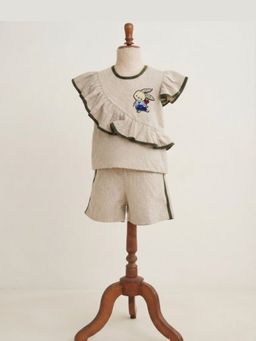 Tilsim by Sagarika Mehrotra - Beige Embroidered Bunny Trail Co-Ord Set