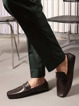 Carlton London - Brown Square Toe Slip On Men Loafers