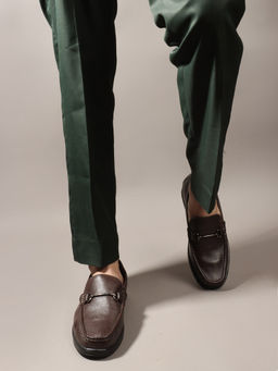 Carlton London - Brown Square Toe Slip On Men Loafers