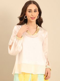 ASMI By Mayank Modi - Ivory Yellow Muslin Tops N Tunics